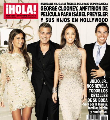 Ana Boyer, George Clooney, Isabel Preysler & Julio Iglesias Jr. for Porcelanosa